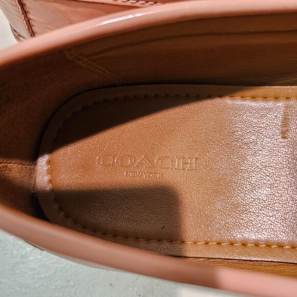 VTG COACH Womens Sz 11 Pink Patent Leather Olive Penny Loafer Shoes Preppy Work - Picture 7 of 12